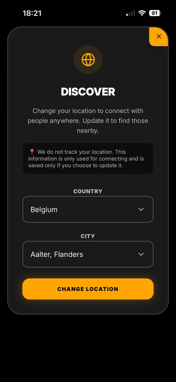 peNV — Discover, change your location